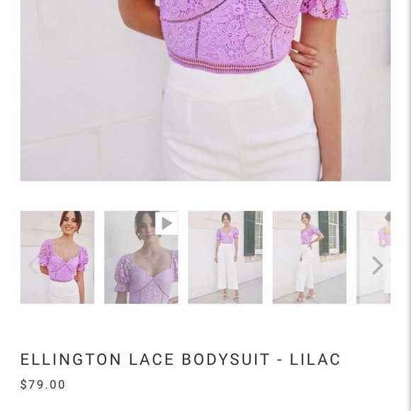 Two Sisters Ellington lilac lace bodysuit - Picture 4 of 7